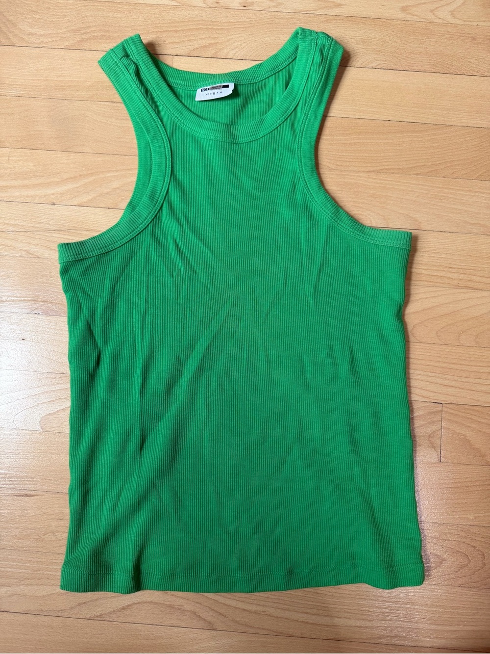 Bright Green Ribbed Tank Top